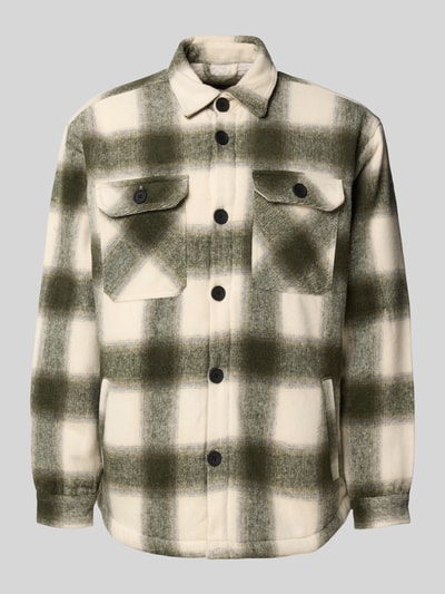 Redefined Rebel Regular fit overhemdjack met kentkraag, model 'Rian' Offwhite - 2