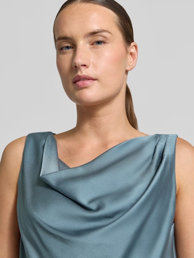 SWING bluzka o kroju regular fit z satyny Petrol 3