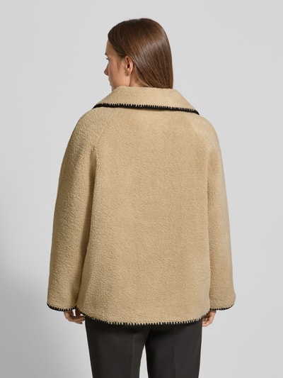 Apricot Jacke aus Teddyfell mit Eingrifftaschen Sand 5