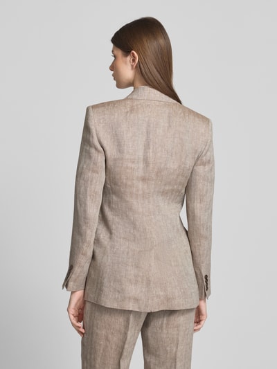 Max Mara Studio Slim Fit Blazer aus Leinen mit Pattentaschen Mud 5