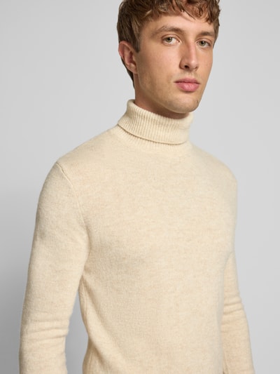 Blend Strickpullover mit Rollkragen Modell 'BRANKO' Beige Melange 3