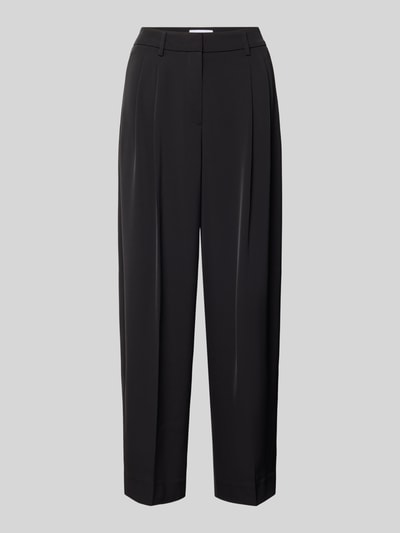 Produktfoto, Tapered Fit Hose mit Bundfalten von COMMA aus elastyczna mieszanka materiałów, zakładki w pasie, zapięcie na haftkę i zamek błyskawiczny, szerokość w rozmiarze 36: 48 cm, długość wewnętrzna nogawki w rozmiarze 36: 70 cm
