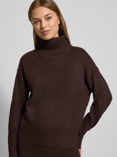 Christian Berg Woman Regular fit pullover in gebreide look Chocoladebruin - 3