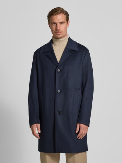 BOSS Relaxed fit lange jas met reverskraag, model 'CLARK' Marineblauw - 4