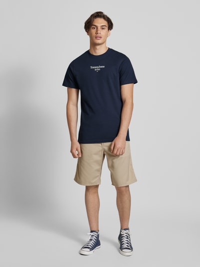 Tommy Jeans T-shirt met labelprint Marineblauw - 1