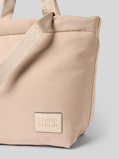STUDIO BERLIN Shopper met logopatch, model 'Prenzlau' Zand - 3