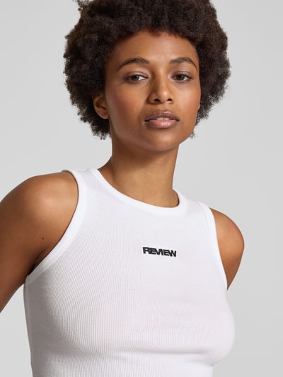 Review Tanktop mit Label-Stitching Weiss 3