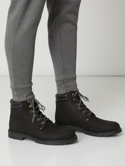 Selected Homme Boots van nubuckleer, model 'Michael' Zwart - 3