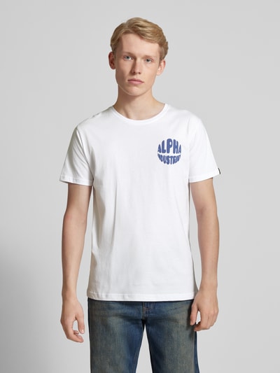 Alpha Industries T-Shirt mit Label-Print Weiss 4