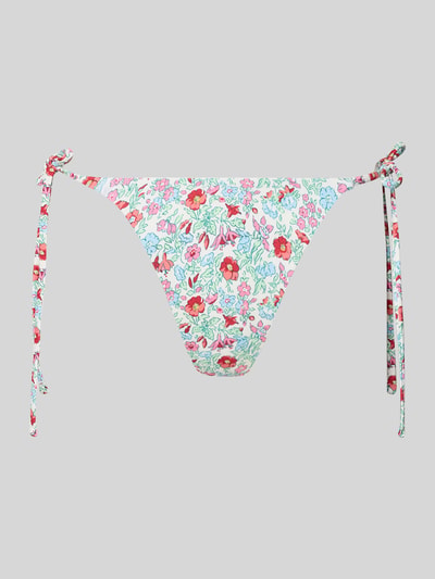 Produktfoto, Bikini-Höschen z wzorem na całej powierzchni, wiązany detal, Bikini-Höschen model 'BAOMI' od Pieces, moda kąpielowa, szary, czerwony, zielony, różowy, faktura gładka