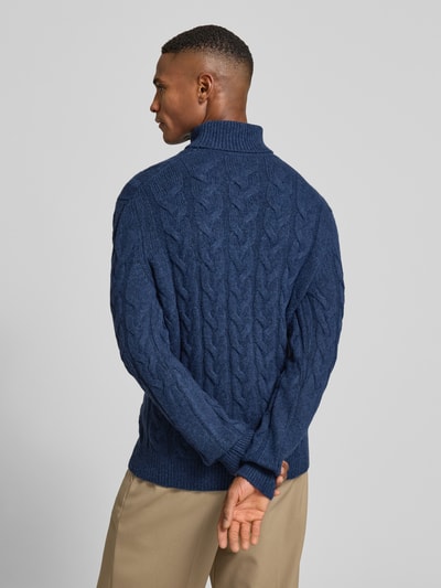 GRAN SASSO Sweter z dzianiny z golfem Jeansowy niebieski 5