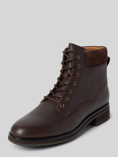 Polo Ralph Lauren Boots van runderleer met profielzool, model 'BRYSON' Donkerbruin - 1