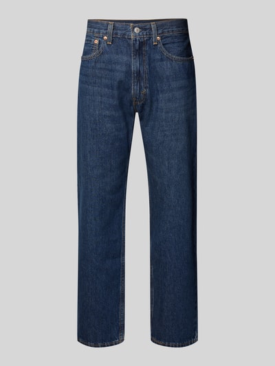 Produktfoto, Jeans mit 5-Pocket-Design von Levi's®, dunkelblaue Reine Baumwolle, Relaxed-Fit, sichtbarer Knopf-Reißverschluss, glatte Textur