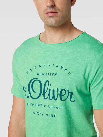 s.Oliver RED LABEL T-shirt met labelprint Groen - 3