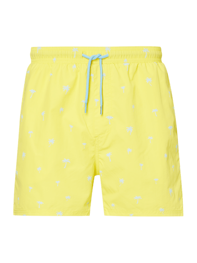 REVIEW Badeshorts mit Allover-Muster Neon Gelb 1