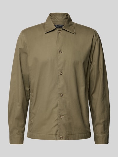 Marc O'Polo Loose Fit Overshirt aus Baumwoll-Leinen-Mix Oliv 2