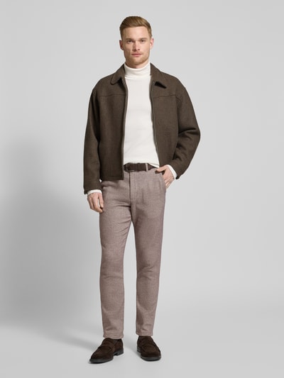 SELECTED HOMME Slim fit stoffen broek met riemlussen, model 'MILES' Beige - 1