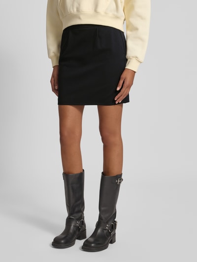 ONLY Uitlopende minirok van viscosemix, model 'POPTRASH' Zwart - 4