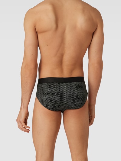 HOM Slip met all-over motief, model 'Akita' Zwart - 4