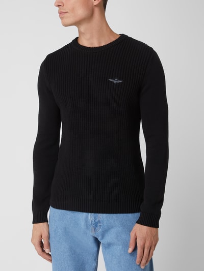 Aeronautica Militare Pullover aus Baumwolle  Schwarz 4