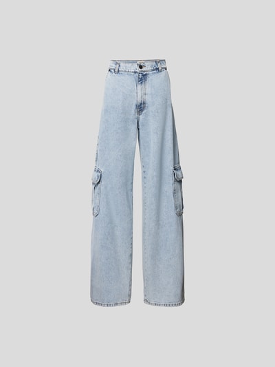 The Mannei High Waist Jeans mit Cargotaschen Jeansblau Melange 2