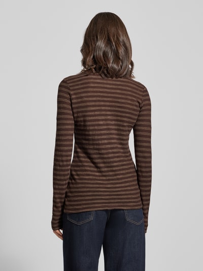 Marc O'Polo Slim Fit Langarmshirt aus reiner Baumwolle Mittelbraun 5