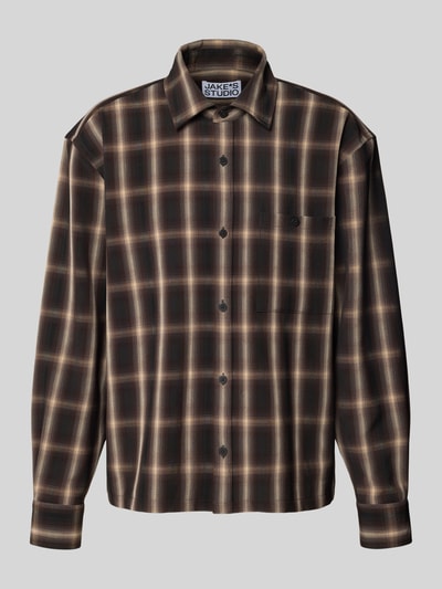 JAKE*S STUDIO MEN Koszula casualowa z listwą guzikową Ciemnobrązowy 2