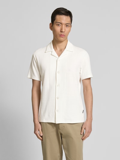 Strellson Regular fit vrijetijdsoverhemd met structuurmotief, model 'Filip' Offwhite - 4