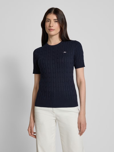 Gant T-Shirt in Strick-Optik Marine 4