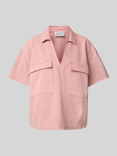 JAKE*S STUDIO WOMAN Relaxed fit jeansblouse met klepzakken op de borst Oudroze - 2