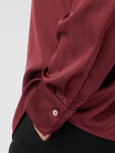 Christian Berg Woman Selection Bluse in Satin-Optik mit verdeckter Knopfleiste Bordeaux 3