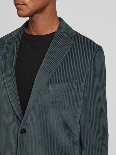 Zuitable Slim fit 2-knoops colbert van corduroy met reverskraag Petrol - 3