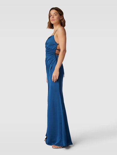 Luxuar Abendkleid mit gelegten Falten Rauchblau 4