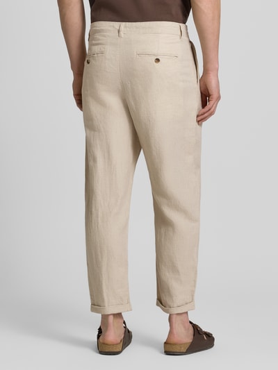 Selected Homme Relaxed Fit Stoffhose aus Leinen-Baumwoll-Mix Modell 'RON' Ecru 5