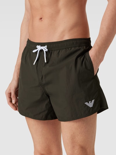 Emporio Armani Badehose mit Label-Stitching Modell 'Basic' Dunkelgrau 3