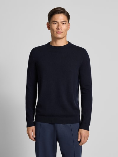 Christian Berg Men Regular Fit Kaschmirpullover mit Rundhalsausschnitt Marine 4