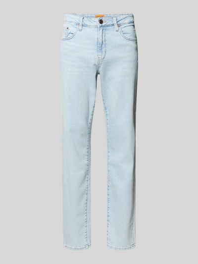 Produktfoto, Slim Fit Jeans aus Baumwoll-Mix Modell 'WEFT' von Only & Sons in Denim-Optik, Mid Waist, Label Patch und 5-Pocket-Design