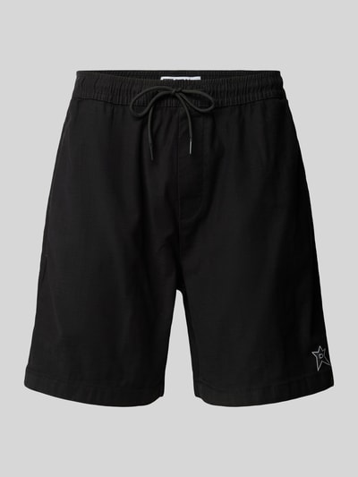 REVIEW Straight Leg Shorts mit Label-Detail Black 2