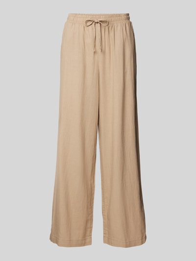 ICHI Wide Leg Leinenhose mit Bundfalten Modell 'Lino' Sand 2