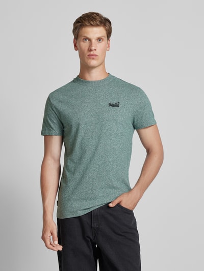 Superdry T-shirt met labelstitching Groen - 4