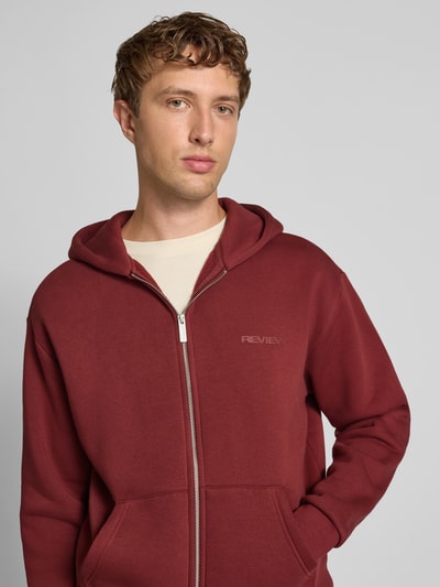 REVIEW Bluza rozpinana o kroju regular fit z aplikacją z logo Rdzawoczerwony 3