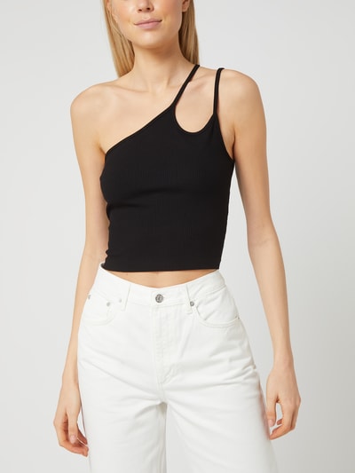 NA-KD Crop Top im One-Shouler-Look  Black 4