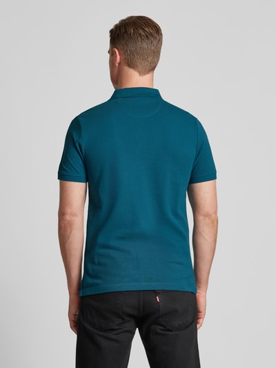 s.Oliver RED LABEL Regular Fit Poloshirt aus Baumwoll-Piqué mit Label-Stitching Petrol 5