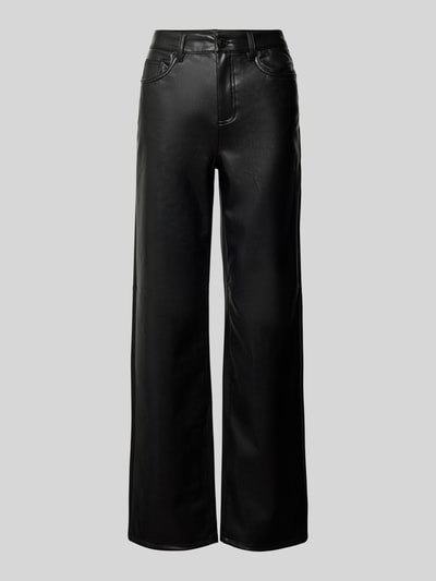 Vero Moda Wide leg broek in leerlook, model 'TESSA' Zwart - 2