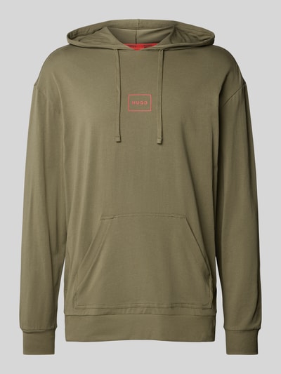 HUGO Hoodie met labelprint, model 'Laze' Olijfgroen - 2