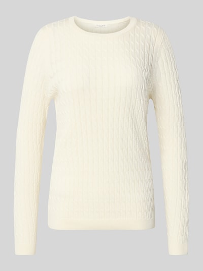 Christian Berg Woman Strickpullover mit Zopfmuster Offwhite 2