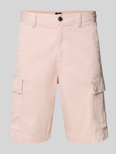 Produktfoto, Relaxed Fit Cargoshorts aus Baumwoll-Mix Modell 'SISLA' von BOSS Orange, Optik: Unifarben, Passform: Relaxed-Fit, Label-Patch, Gürtelschlaufen, Knopf und verdeckter Reißverschluss, seitliche Eingrifftaschen, Gesäßtaschen, Cargotaschen, Material: Baumwoll-Mix, sanfter Rosaton, glatte Textur.