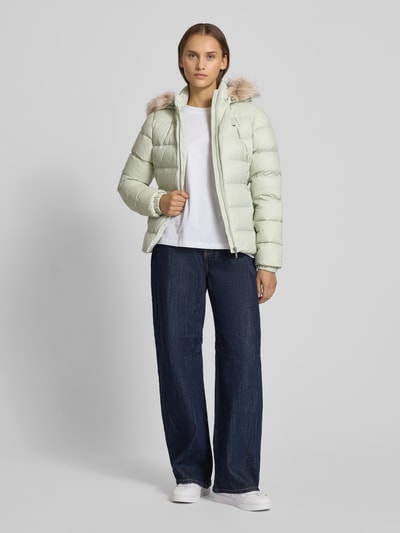 Tommy Jeans Shaped fit donsjack met logostitching  Mintgroen - 1