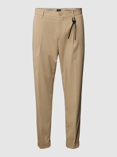 Strellson Chino mit Bügelfalten und Beinumschlag Modell 'Louis' Beige 2