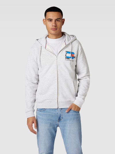 Tommy Jeans Sweatjacke mit Label-Print Modell 'GRAFFITI' Mittelgrau 4